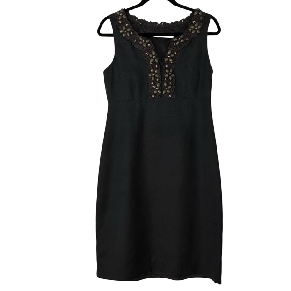 Boden Limited Edition Brown Beaded Sleeveless Dress Size 6